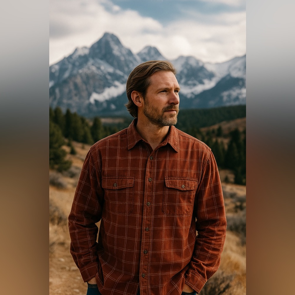 Magellan Sportswear Plaid Button-Up Flannel Shirt | Brown | Size L Rustic Fall